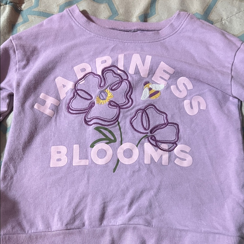 Lavender Kids Sweatshirt with Floral Design
